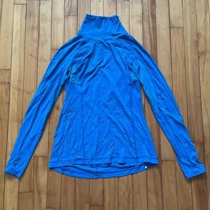 Lululemon Athletica Blue Long Sleeve Turtle Neck Running Athletic Top Size 10